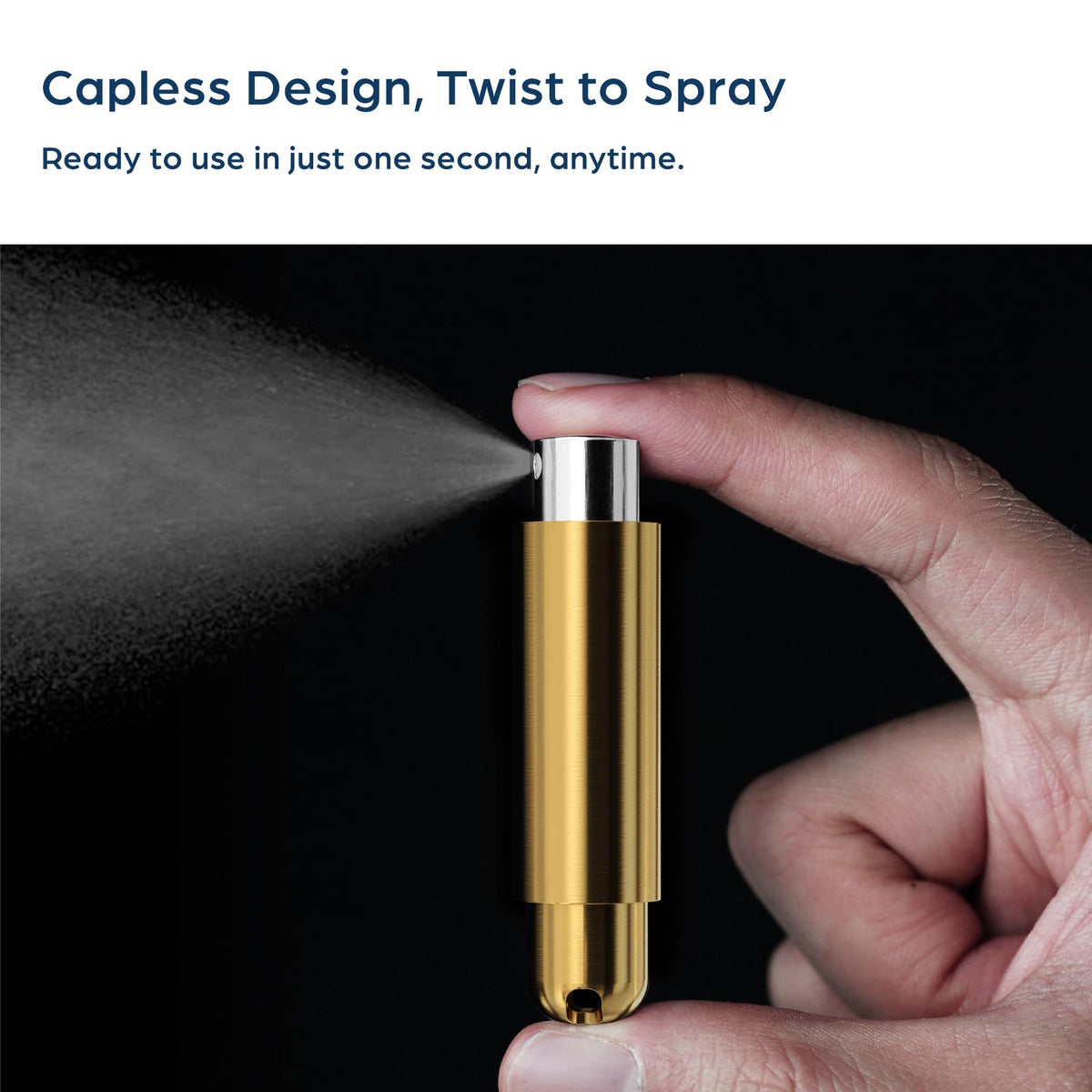 Mordeco nanoSprayer (dorado) - Pulverizador de perfume recargable, botellas de aceite esencial