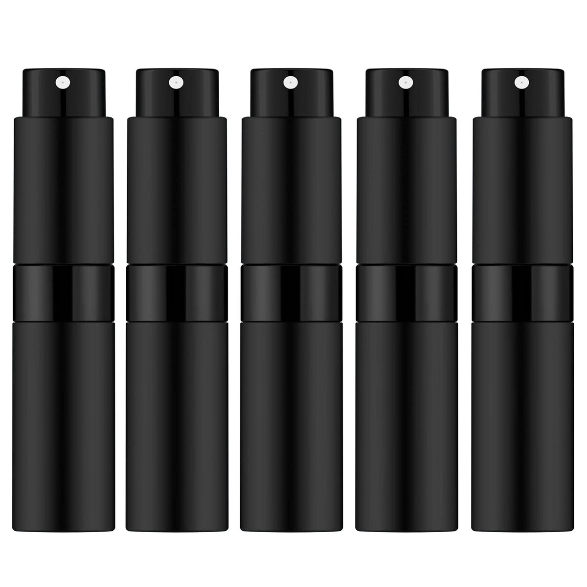 Mozzafiato Mini atomizador de perfume portátil de 8 ml, botella de spray vacía rellenable, botellas de perfume de viaje para Colonia (negro mate)