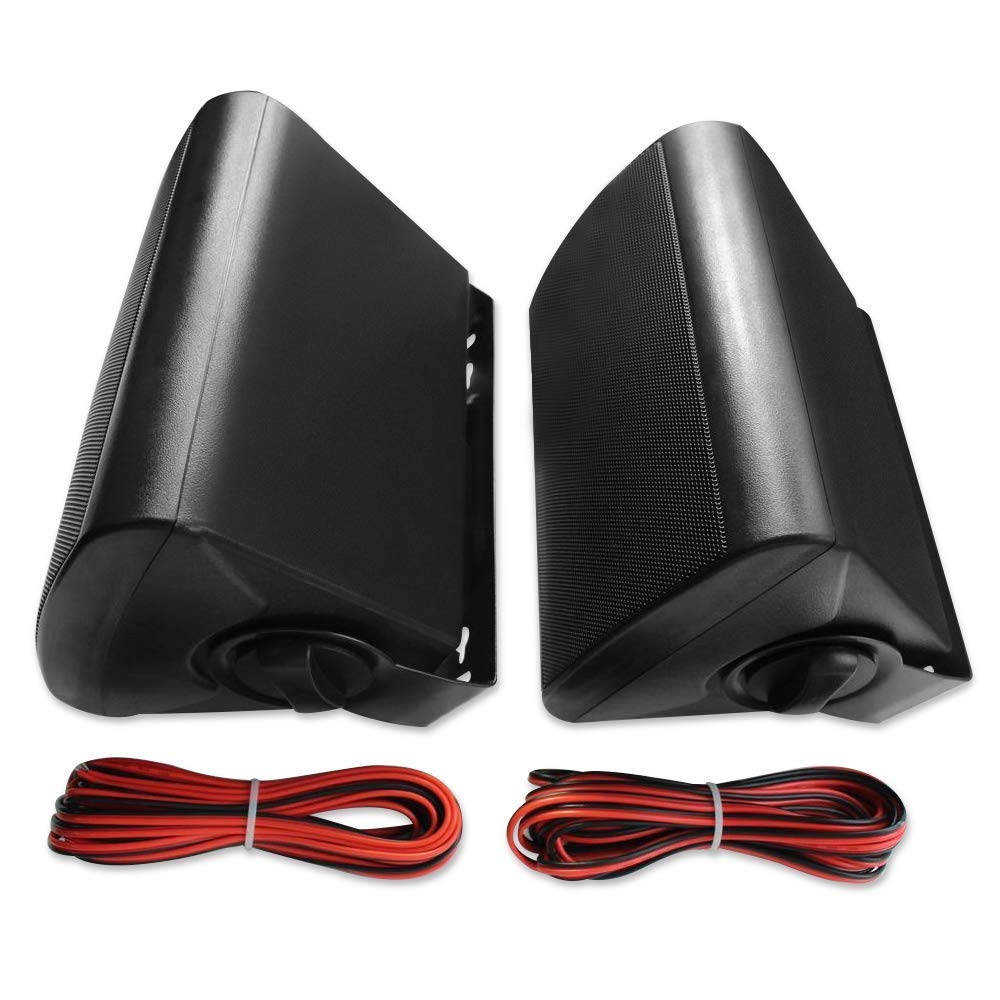 Herdio Altavoces 4 Pulgadas para Interiores y Exteriores, Resistentes al Agua, para terraza, Montaje en Pared, Altavoces, Negro