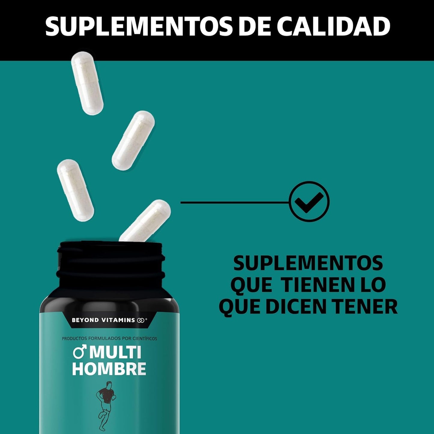 Multivitaminas para Hombre Vitaminas A B C D3 E K1 Zinc Calcio Hierro Cobre Tribulus Terrestris Jengibre 150 Cápsulas