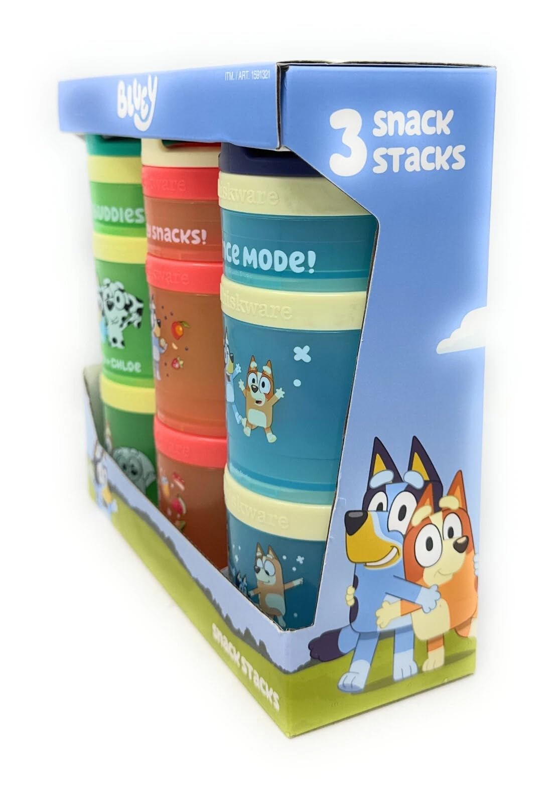 Whiskware Recipientes portátiles apilables para aperitivos para niños, set de 3 recipientes apilables Mickey y amigos, ideal para la escuela o el viaje, normal, rojo, 1591321