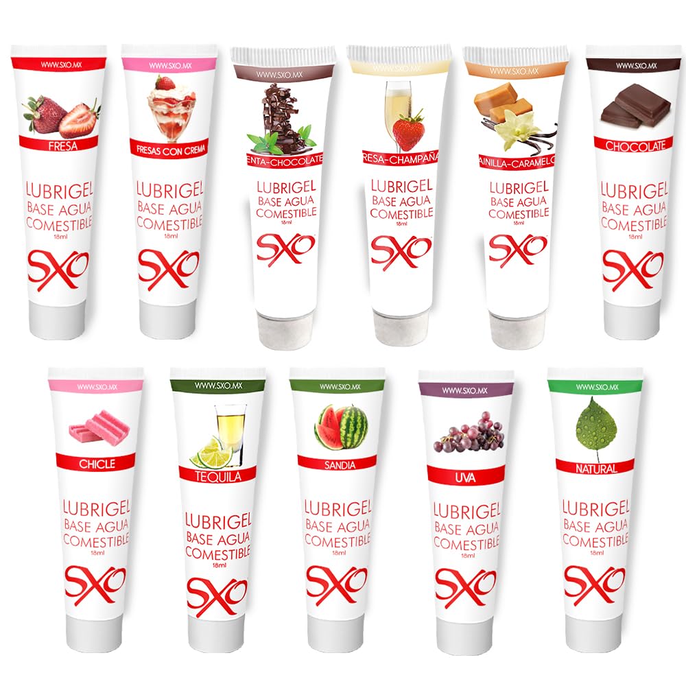 Kit Lubricante Corporal SXO Sabores Varios Lubrigel 18 gr