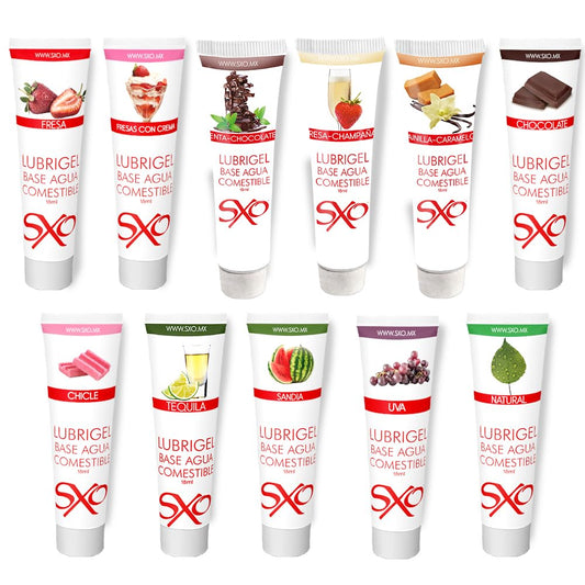 Kit Lubricante Corporal SXO Sabores Varios Lubrigel 18 gr