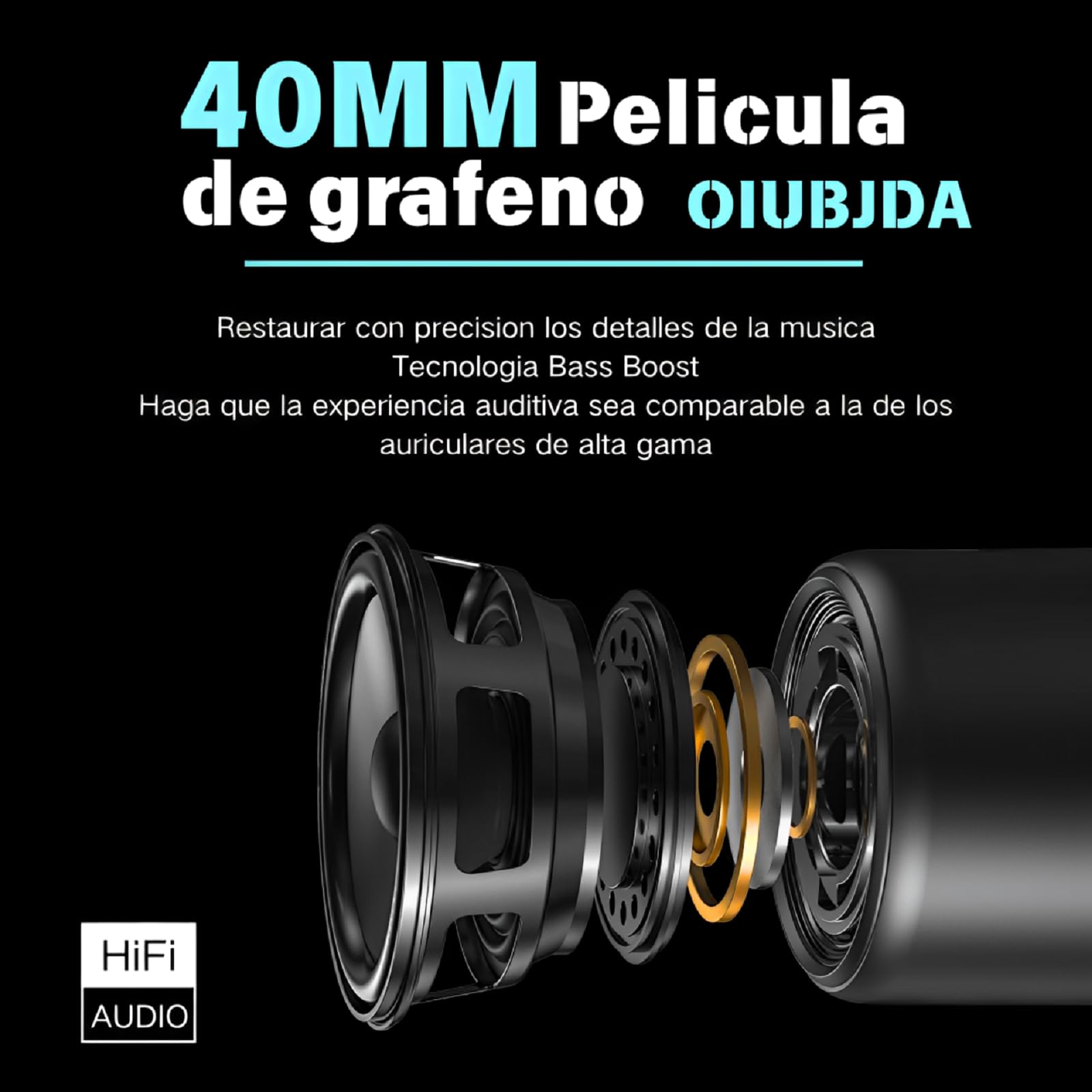 OIUBJDA Intercomunicador para Casco, Accesorios para Moto cascoImpermeable, Cancelación de Ruido Auriculares 5.3 Bluetooth para Motocicleta, micrófono Incorporado, Cable de cargadu, racion 32h, Siri