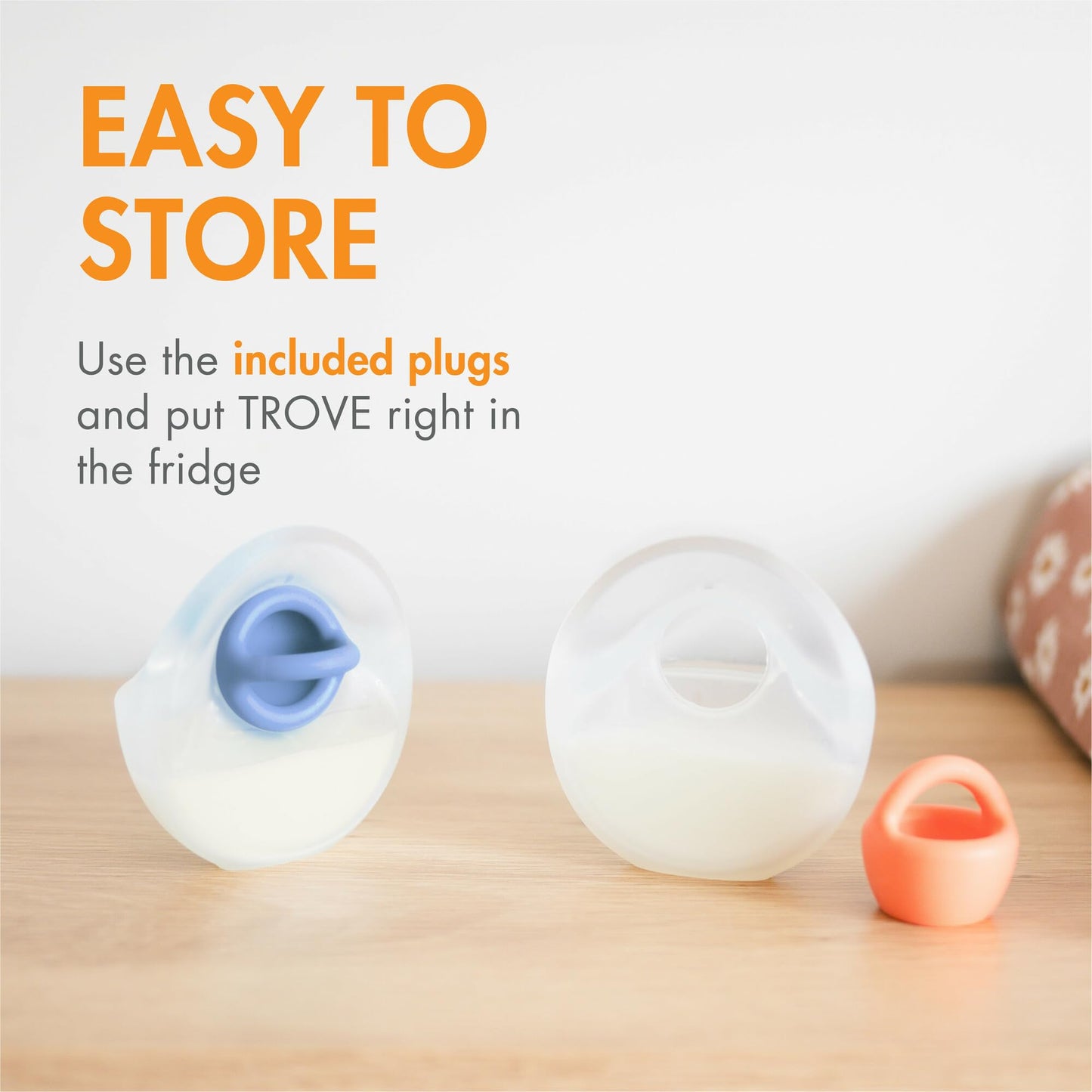 Boon Trove - Juego manual de extractor de leche materna de silicona – Colector de leche materna manos libres, incluye bolsa de viaje de poliéster – Esenciales para la lactancia materna – 2 unidades