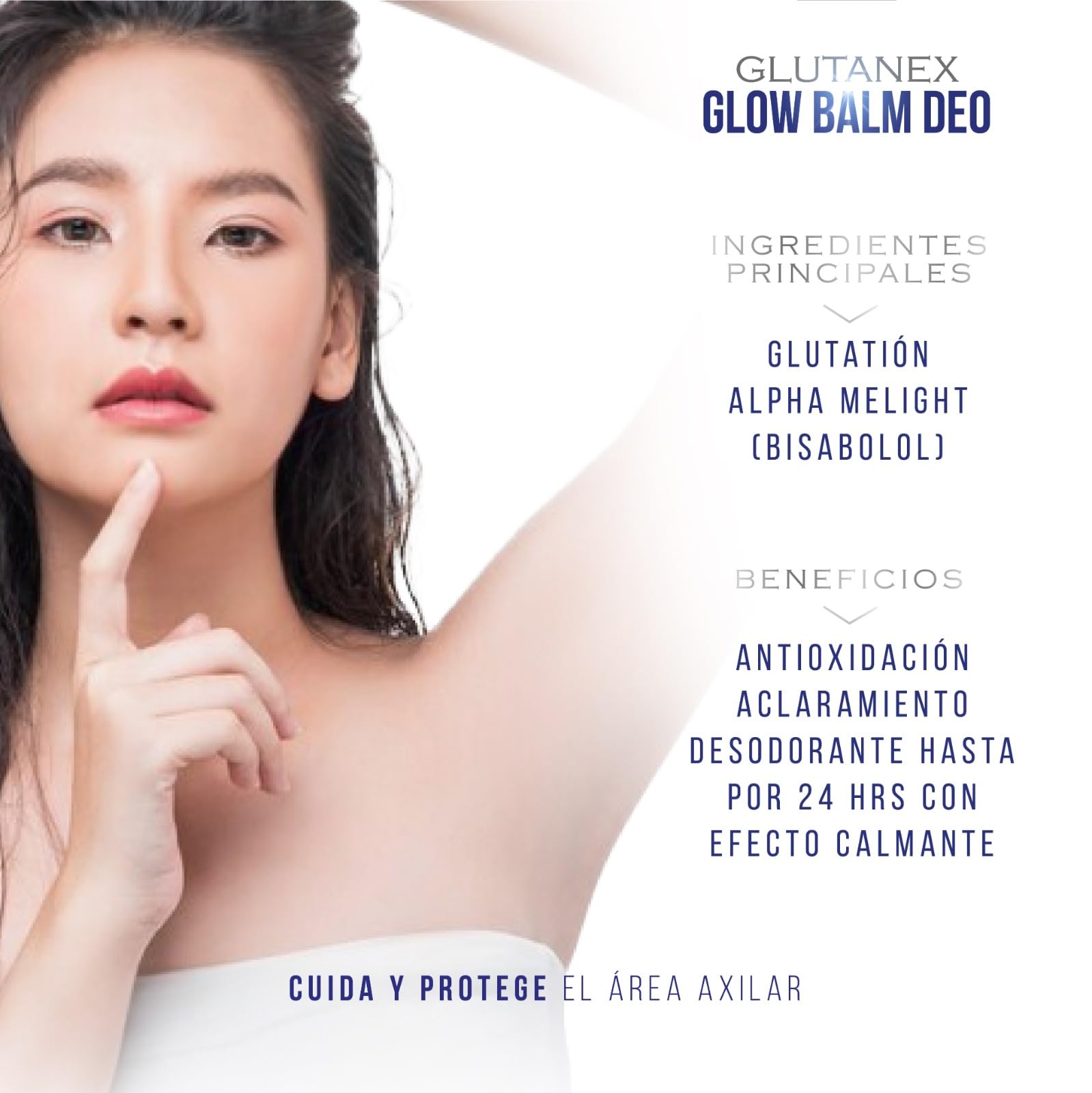 GLUTANEX™ GLOW BALM DEO Bálsamo Aclarante, Calmante y Antioxidante Axilar con Glutatión, Bisabolol y Aroma hasta por 24hrs (12.5gr.) De Corea Del Sur