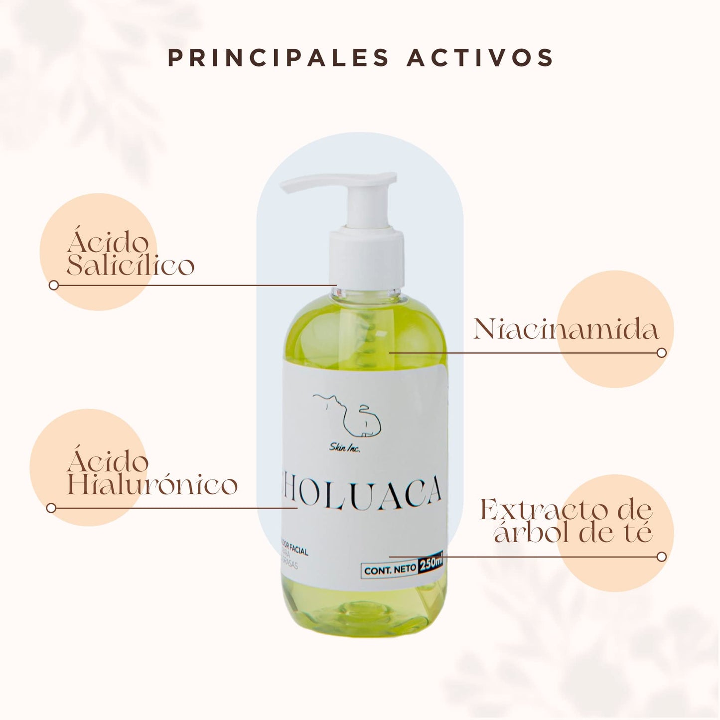 Skin Inc | Choluaca Limpiador Facial Jabón Liquido para Rostro Piel Grasa 250 ml
