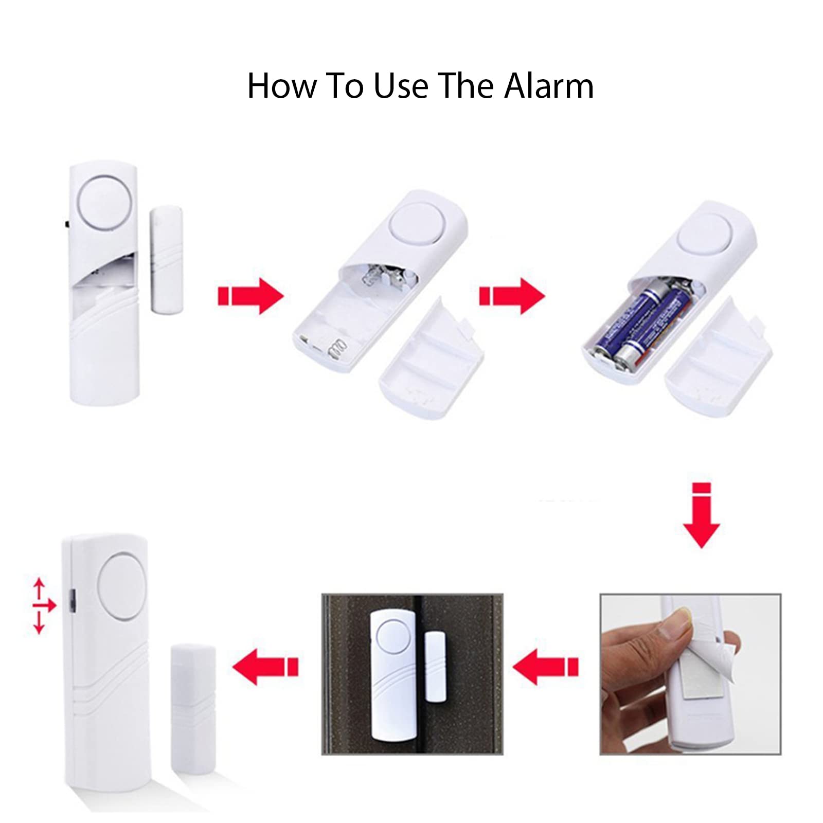 Alarma de Ventana y Puerta para Seguridad del Hogar de 90 dB (Paquete de 15)