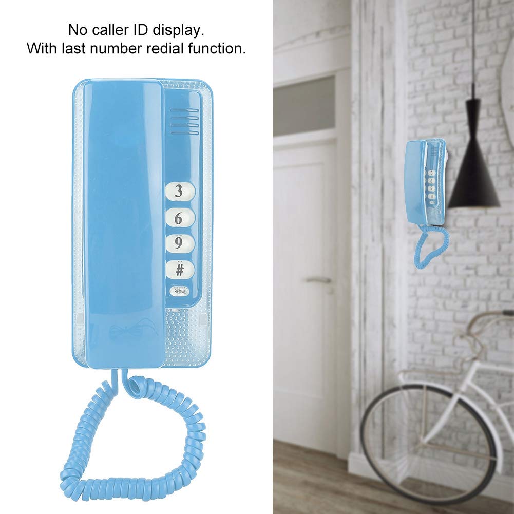 Teléfono Cableado,Teléfono Fijo con Función de Flash / Silenciamiento /Última Remarcación de Números,Teléfono de Escritorio para Casa,Oficina,Hotel(Azul)