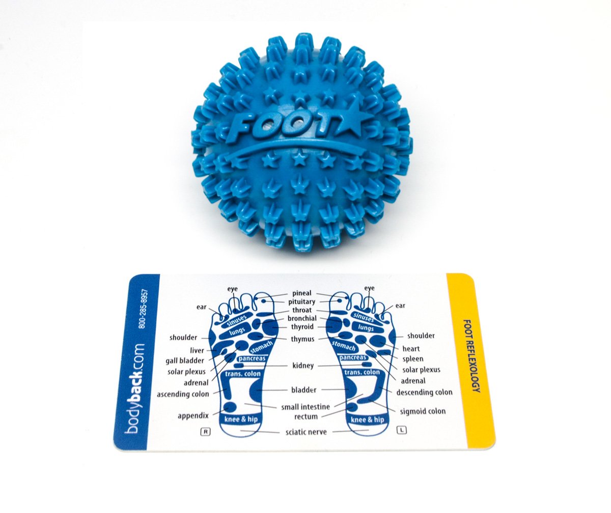 Foot Star Bolas de Masaje Para Pies (Azul Paquetes de 2), Masajeador de Pies y Rodillo de Fascitis Plantar, Bolas Para Aliviar el Estrés del Pie