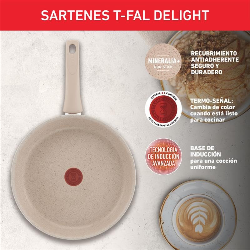 Batería de Cocina T-fal Aluminio Negro Antiadherente con Termo Señal y Termo-Fusión