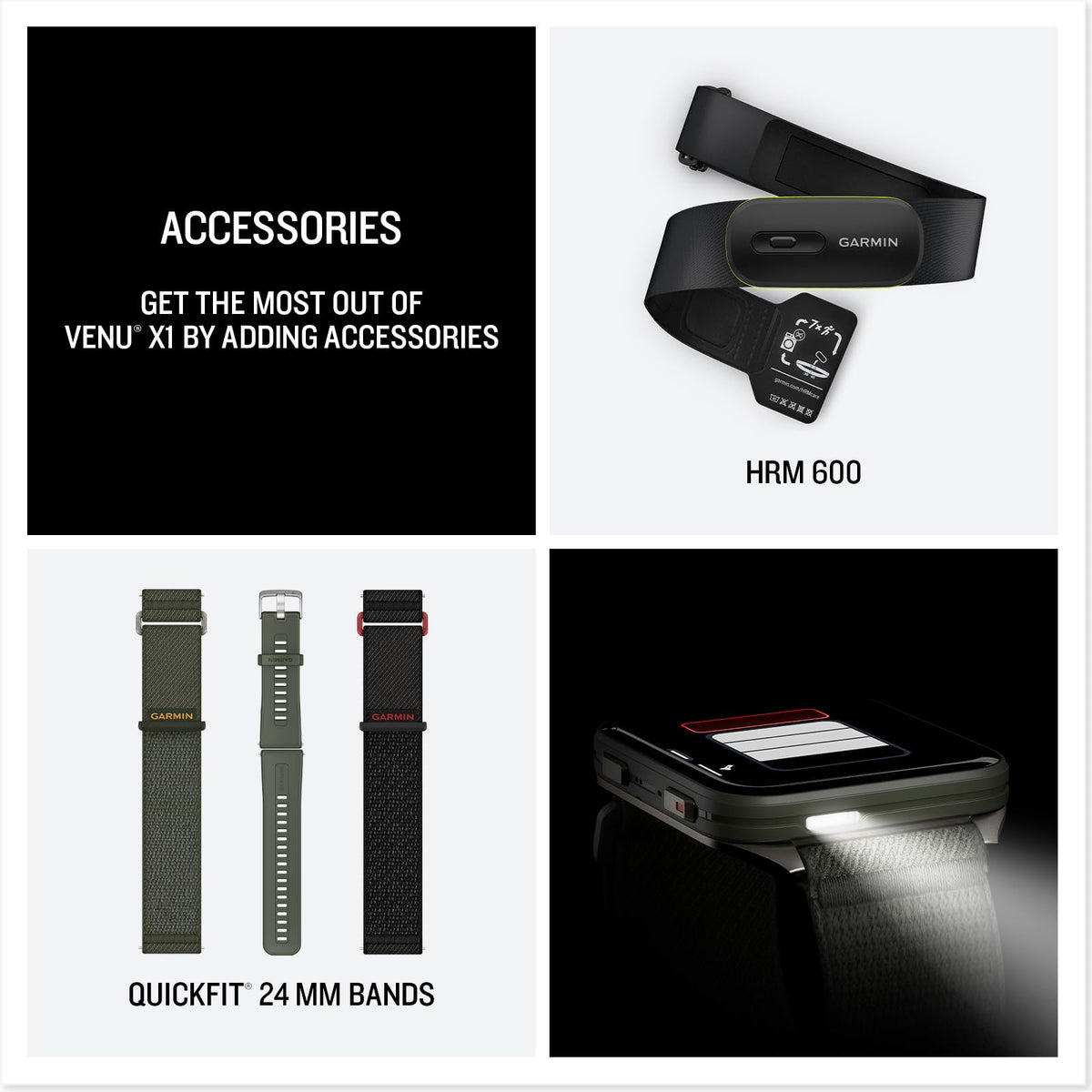 Reloj Inteligente GPS Garmin Venu X1 Musgo Fondo Titanio Ligero AMOLED Fitness Avanzado