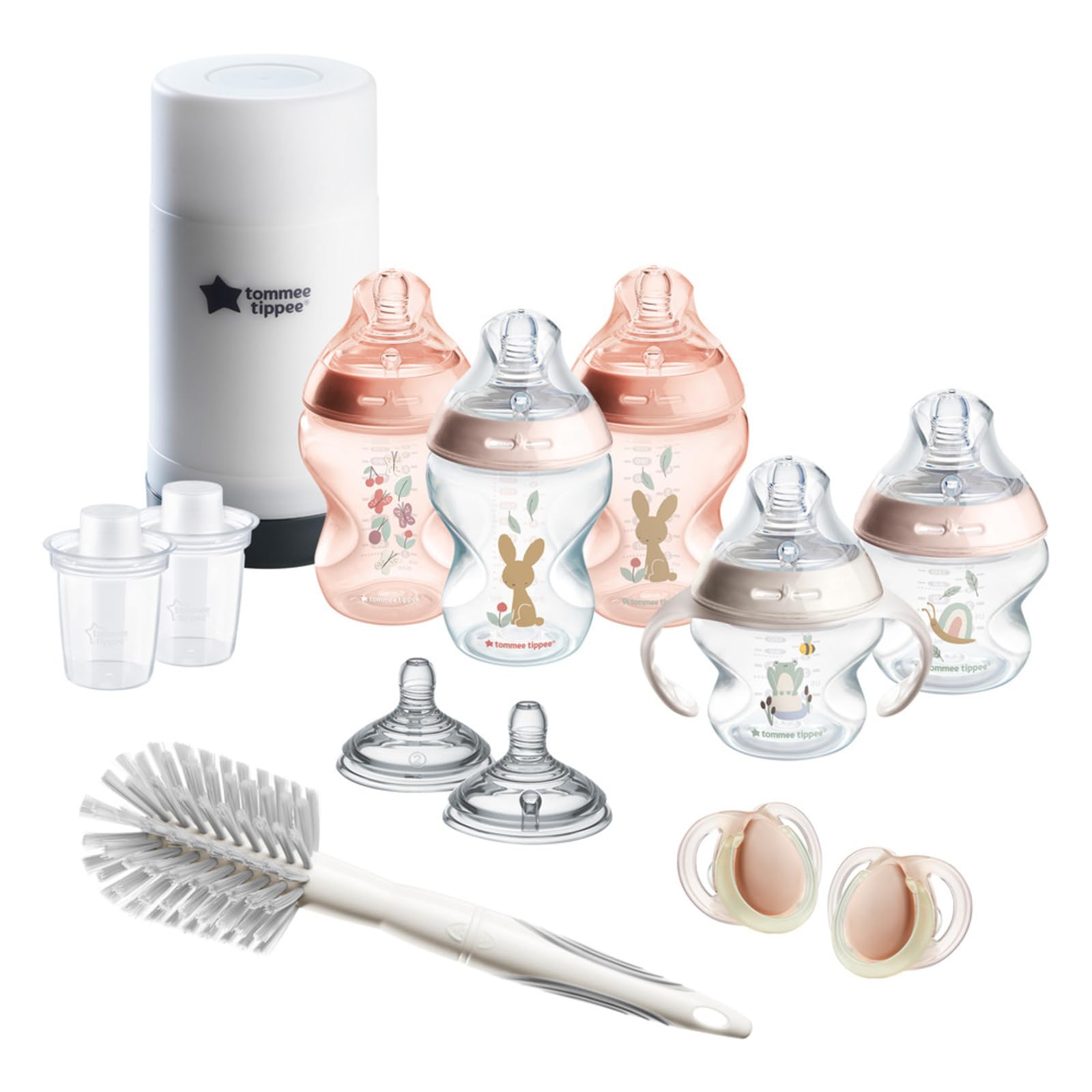 Set de Biberones Tommee Tippee Natural Start Rosa con Anticólicos y Chupetes para Bebé