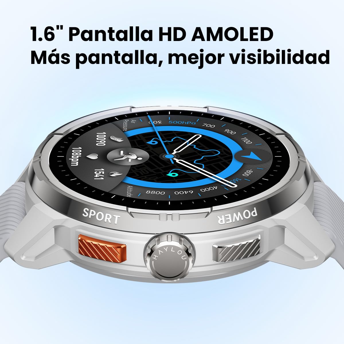 Smartwatch HAYLOU Solar Ultra Negro GPS 170+ Deportes para Hombre Mujer