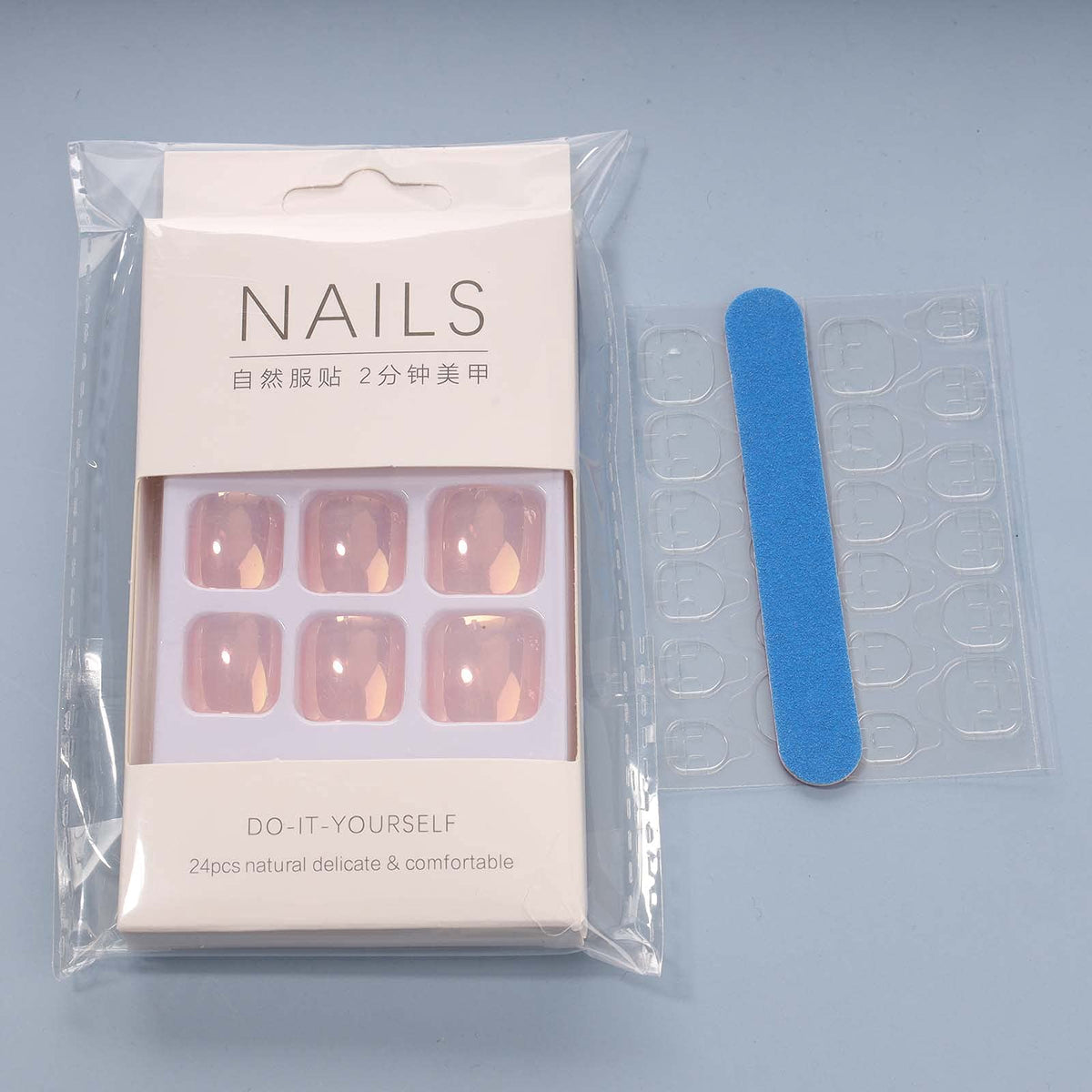 Yheakne Shiny Coffin Press on Toenails Glossy Ballerina Pink Fake Toe Nails Solid Clip on Nails Shimmer Art Full Cover Artificial False ToeNails Tips for Women and Girls 24Pcs (Shimmer Pink)