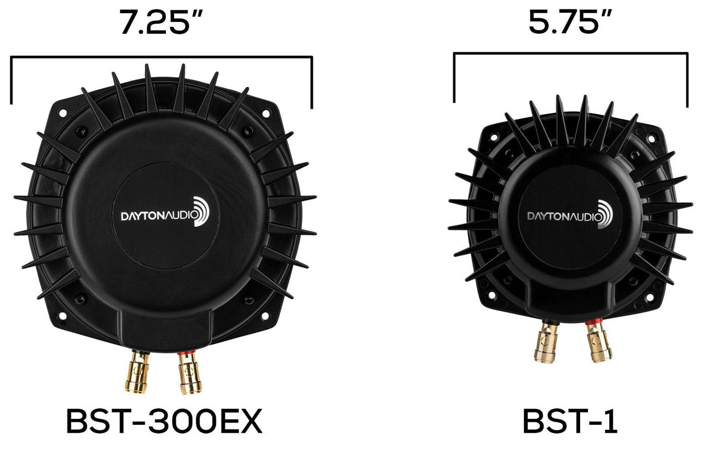 Dayton Audio BST-300EX, 300 vatios RMS, agitador de Graves táctil, impedancia de 4 ohmios, Convierte Cualquier Superficie en un Sistema de Altavoces, Genera Bajos de subwoofer