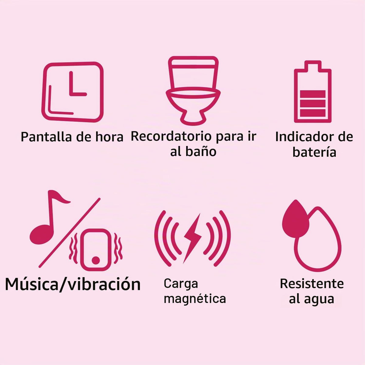 ABC123 Reloj de entrenamiento para ir al baño 3 (edición 2023) – Recordatorio de bebé Temporizador resistente al agua para entrenamiento de inodoro, niños y niños pequeños con carga inalámbrica (rosa)