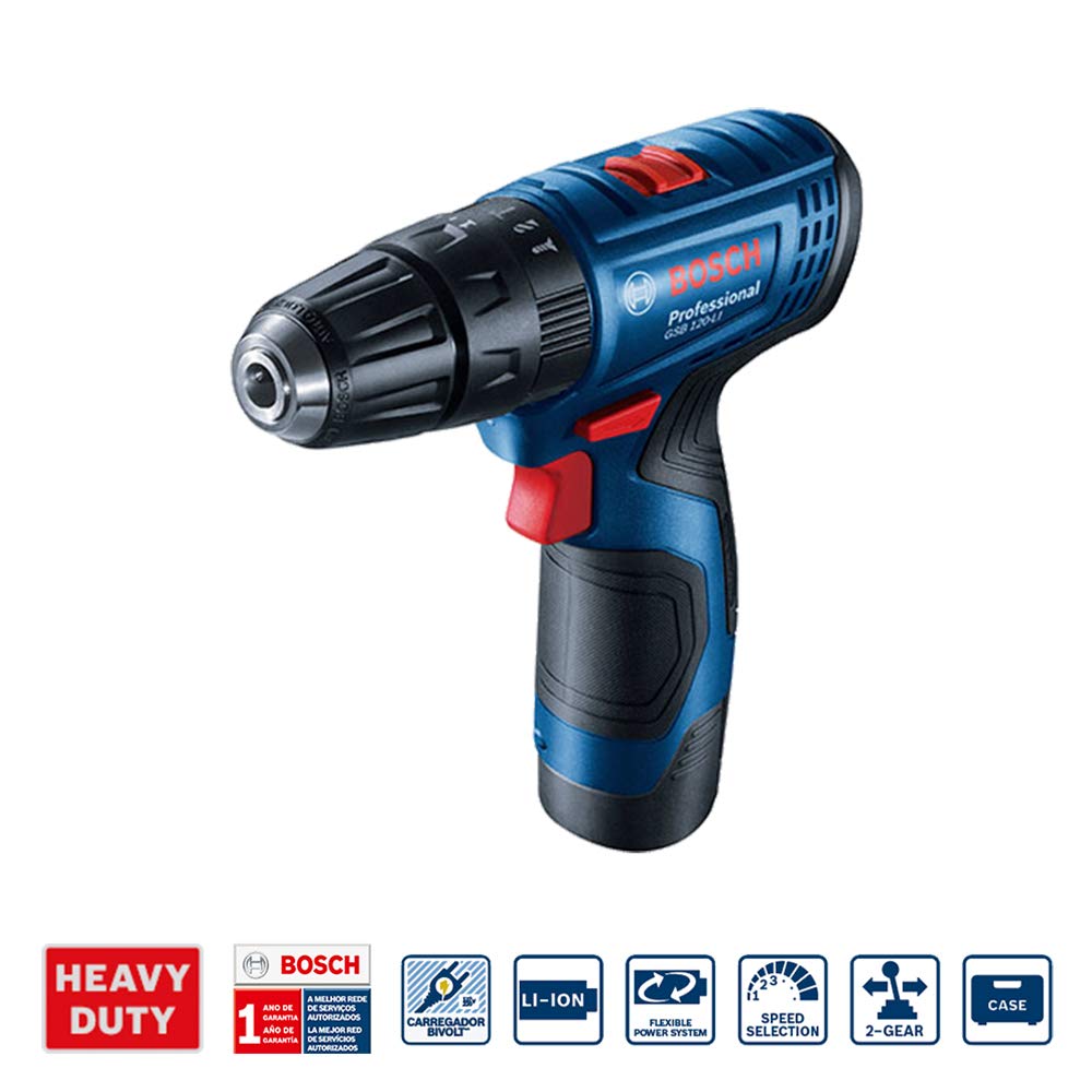 Bosch Rotomartillo inalámbrico GSB 120-LI, 12V 1 bateria y maletín