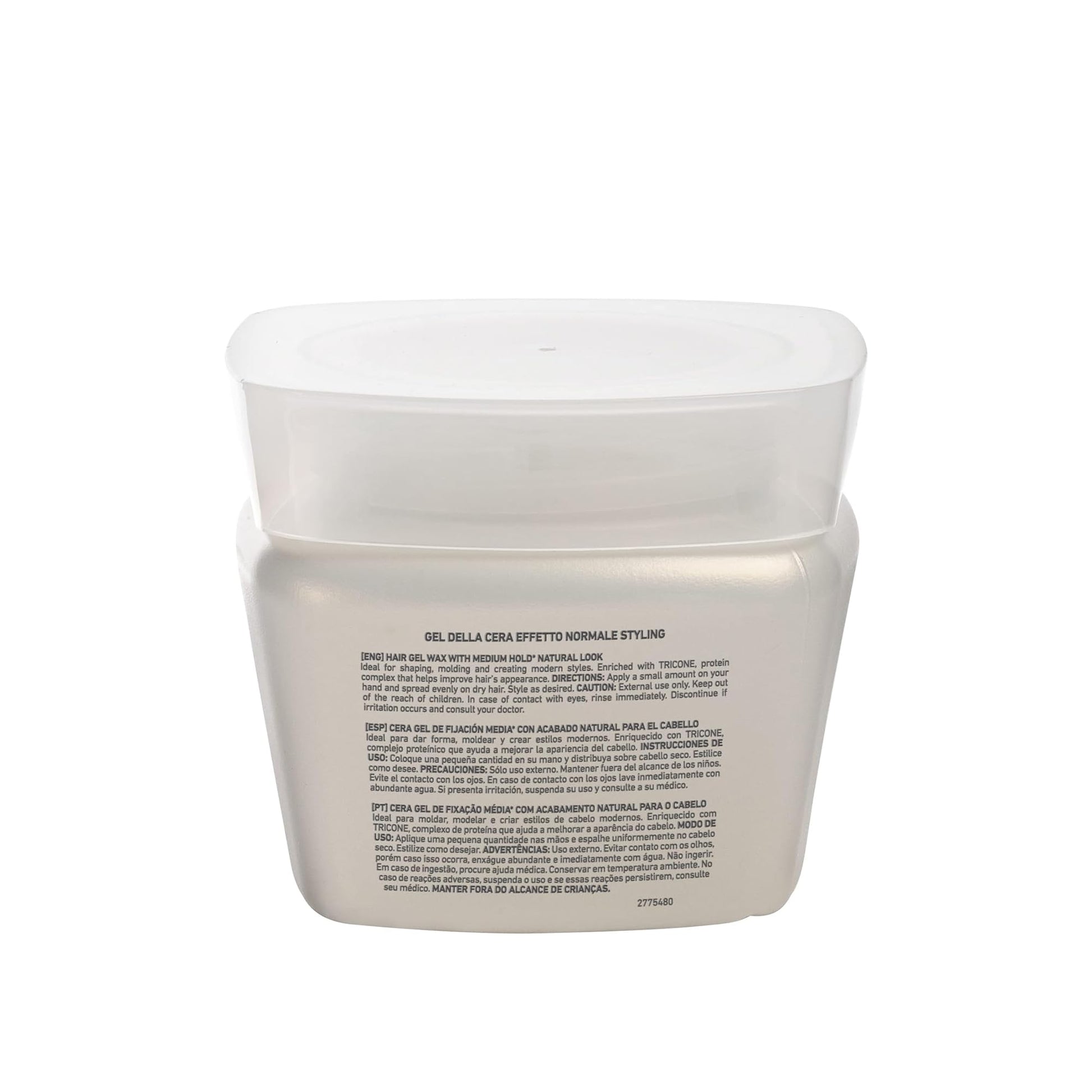 TEC ITALY - Gel Della Cera Efetto Normale 280 g, Gel de Fijación Media con Acabado Natural para el Cabello, Estiliza y Acondiciona el Cabello, para Cualquier Tipo de Cabello, con Aminoácidos