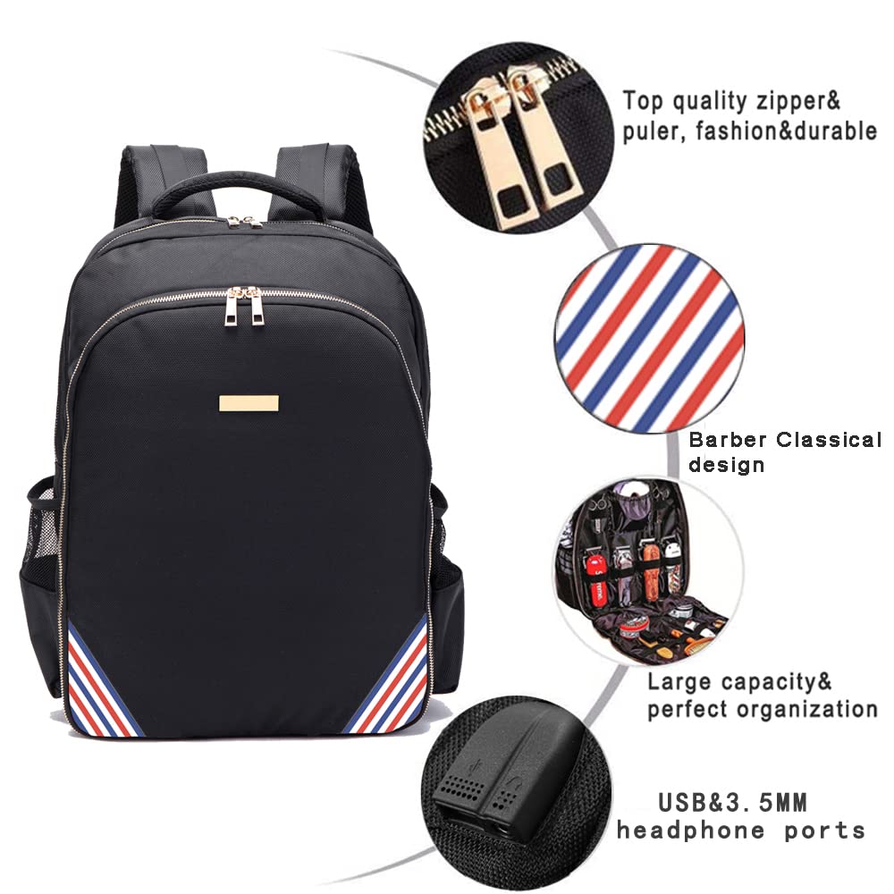Bolsa de viaje para cortadoras y suministros para herramientas de cabello, organizador de herramientas portátil, para peluqueros, peluquero para herramientas.., Con poliuretano rojo blanco y azul,