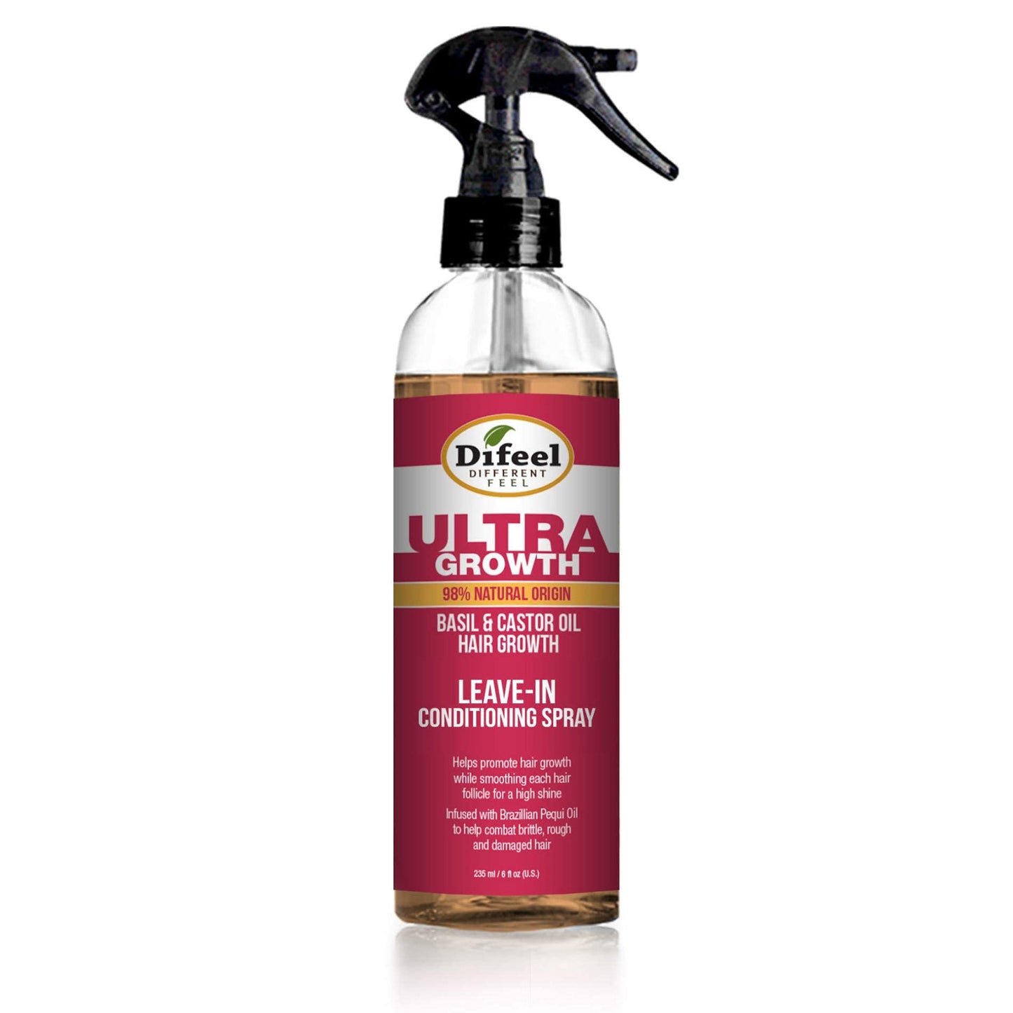 Difeel Ultra Growth Basil & Castor Hair Oil Leave in Conditioning Spray 6 oz.