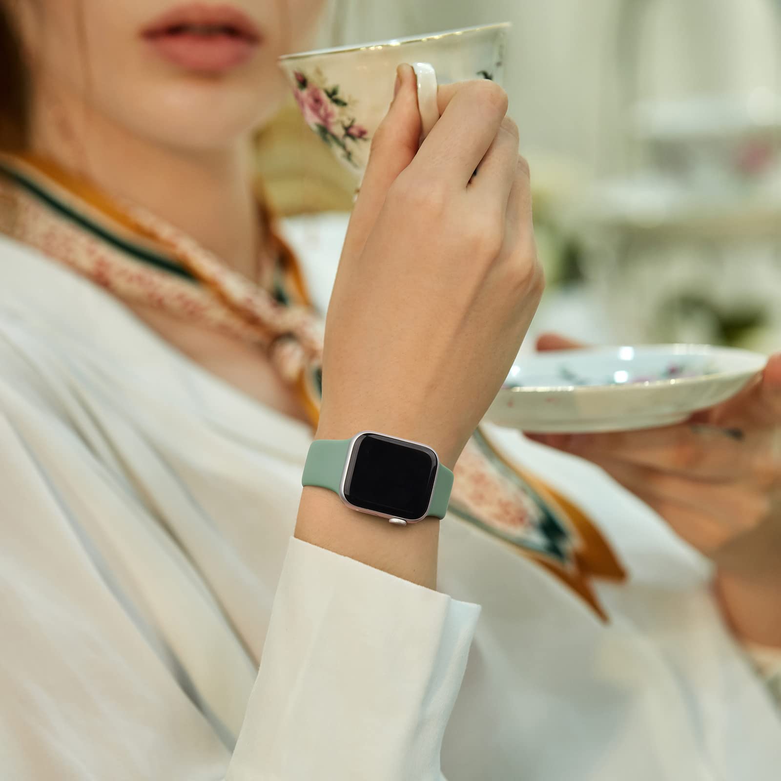 Paquete de Bandas de Silicona Líquida para Apple Watch 42mm Rojas para Mujeres y Hombres