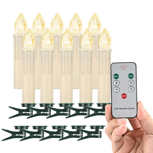 Velas LED de Árbol Navidad Blancas Cálidas sin Llama con Control Remoto