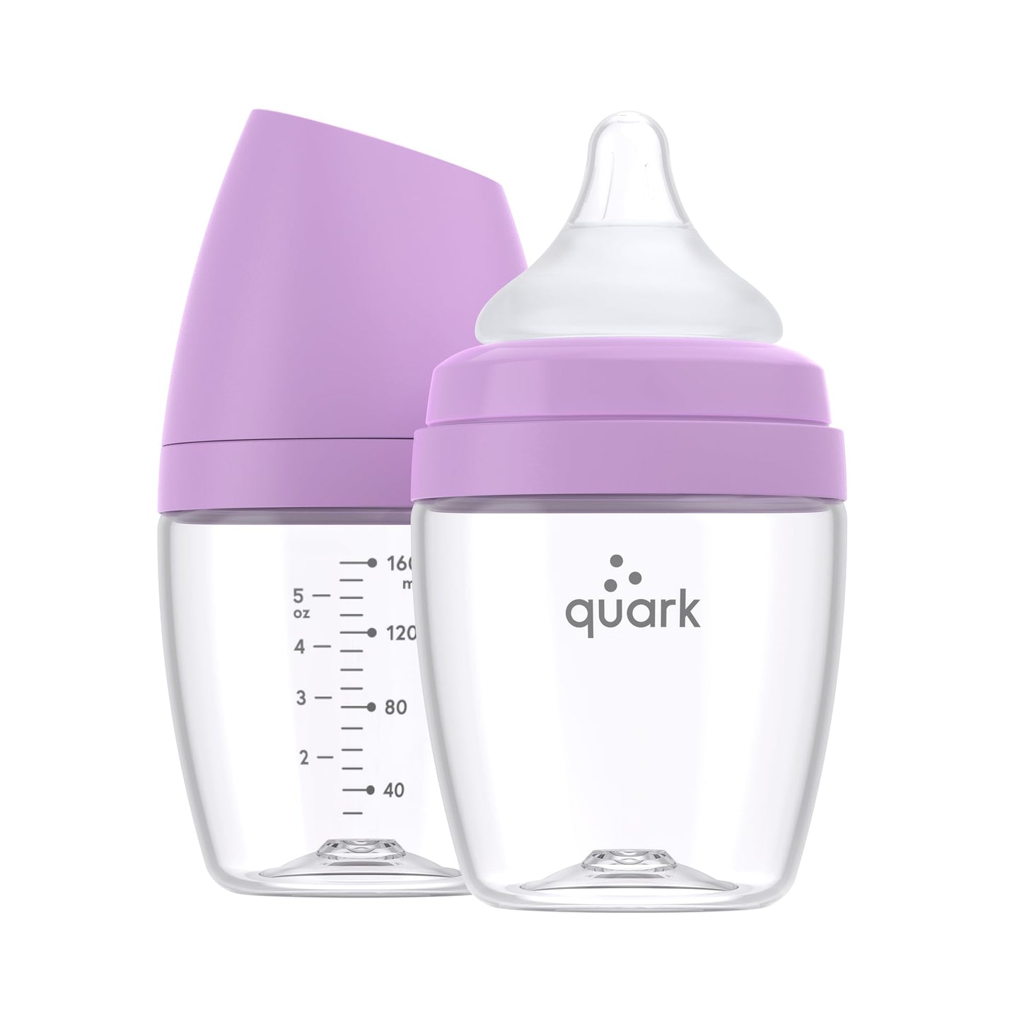 Quark Minibiberón Buubibottle De Flujo Lento Para Recién Nacidos - Con Tetina Anticólicos Realfeel Para Simular La Lactancia Materna - Sin Bpa, Pvc Ni Toxinas - Biberón De 147 Ml Con Tapa, Paquete De
