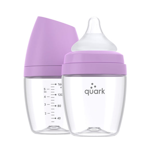 Biberón Quark Buubibottle Transparente con Tetina Anticólicos Realfeel para Recién Nacidos