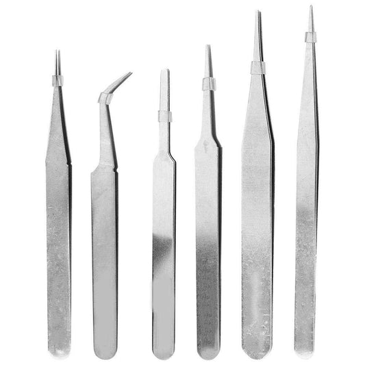 Juego de Pinzas de Acero Inoxidable Pinzas de Precisión Antiestáticas para Joyería y Electrónica