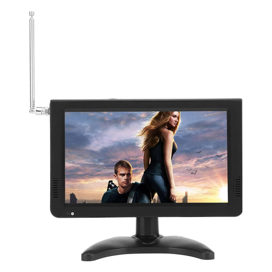 ASHATA Televisión digital portátil, LEADSTAR 7in / 10in LCD 1080P ATSC TV digital para automóvil con radio FM, TV digital estéreo Admite entrada/salida AV, tarjeta SD MMC para cocina(10ATSC)