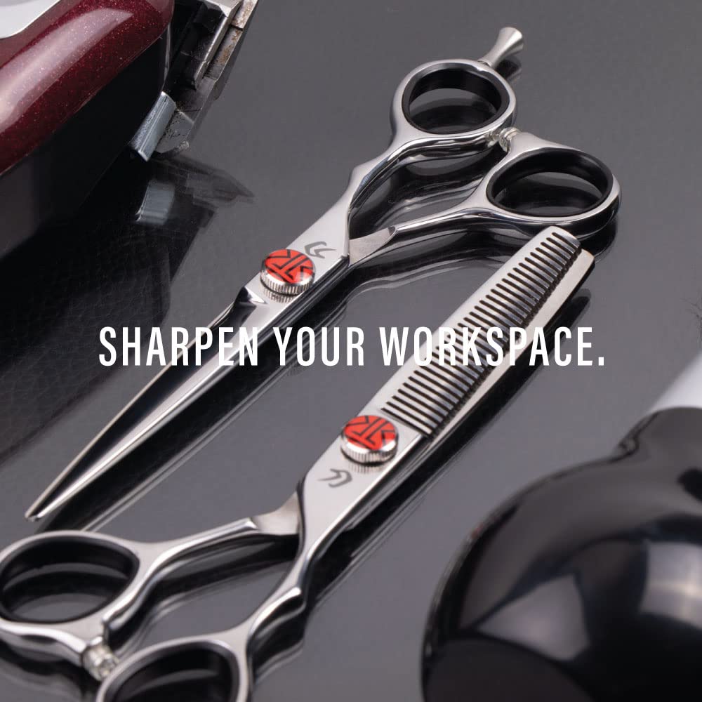 Juego de tijeras Katana Classic Profesional de 6.5" de Tokko Shears, tijeras premium de acero japonés 440C regulares y de adelgazamiento para barberos y profesionales de salón