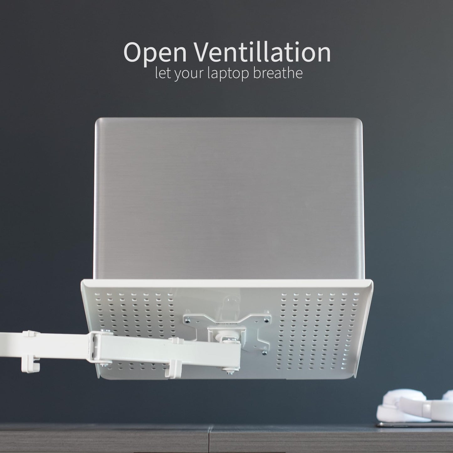 Conjunto de Soporte para Monitor VIVO Blanco totalmente Ajustable para Computadora Individual