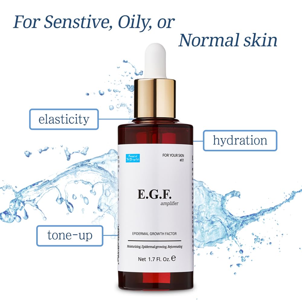 Suero EGF con factor de crecimiento epidérmico, 1,7 onzas líquidas/50 ml, ingredientes cosméticos para el suero facial, suero para la piel, factor de crecimiento EGF coreano, EGF, abundante después