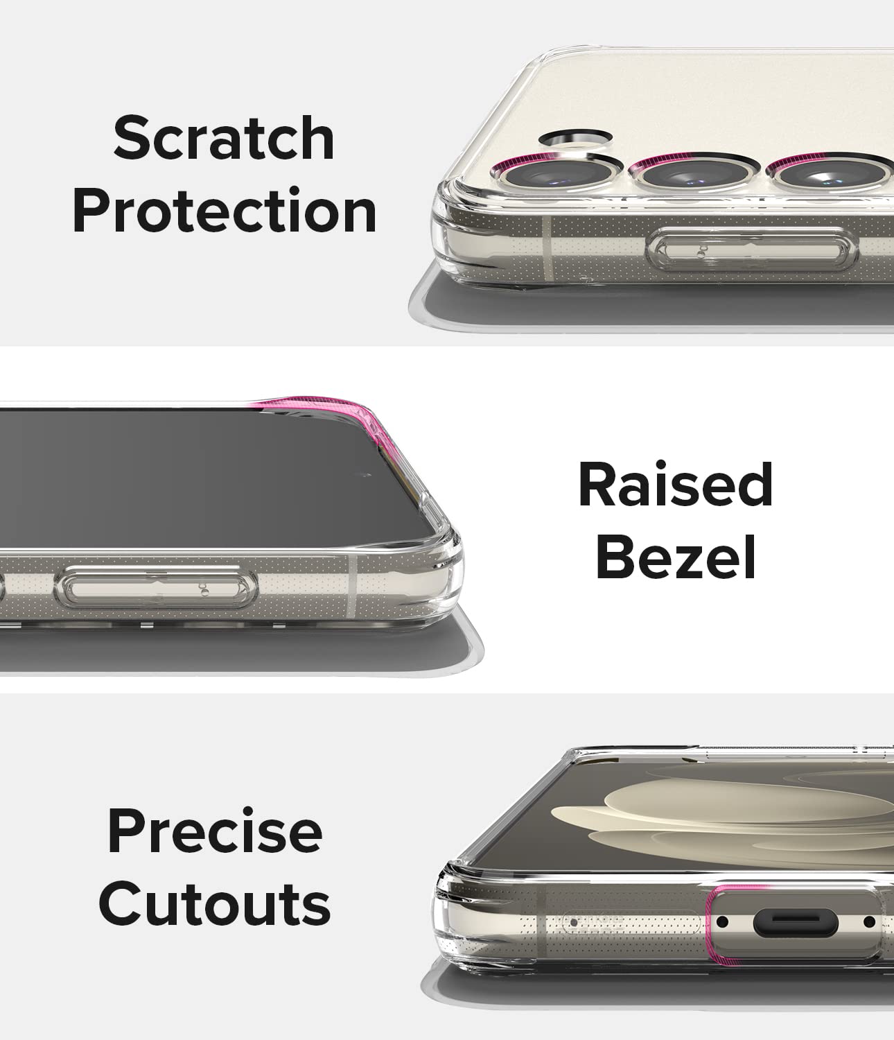 Funda Ringke Fusion Compatible con Samsung Galaxy S23 Plus 5G Matte Clear Textura Satinada Antihuellas con Círculo Magnético Magsafe