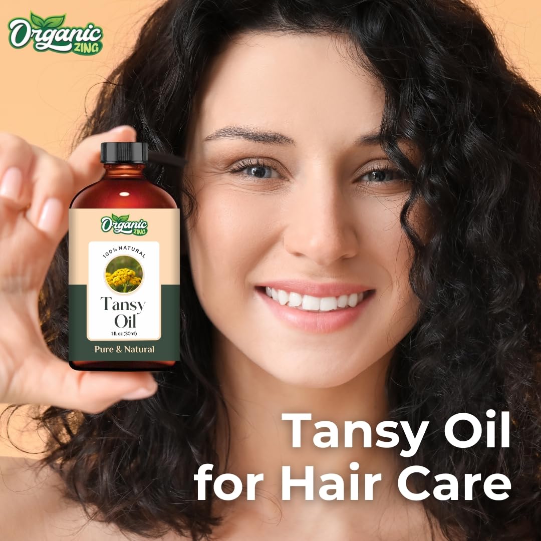 Organic Zing Tansy (Tanacetum Vulgare) Oil | Pure & Natural Steam Distilled Essential Oil for Aroma, Diffusers, Skincare & Haircare - 30ml/1.01fl oz