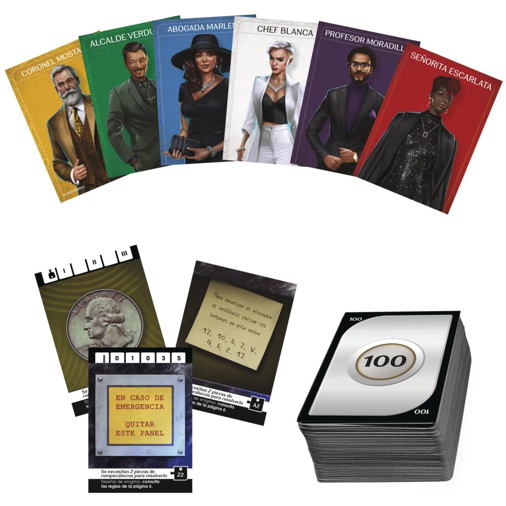 Hasbro Gaming Clue Escape: El Hotel de Medianoche - Juego de Mesa Estilo Escape de la habitación de un Solo Uso para 1 a 6 Jugadores