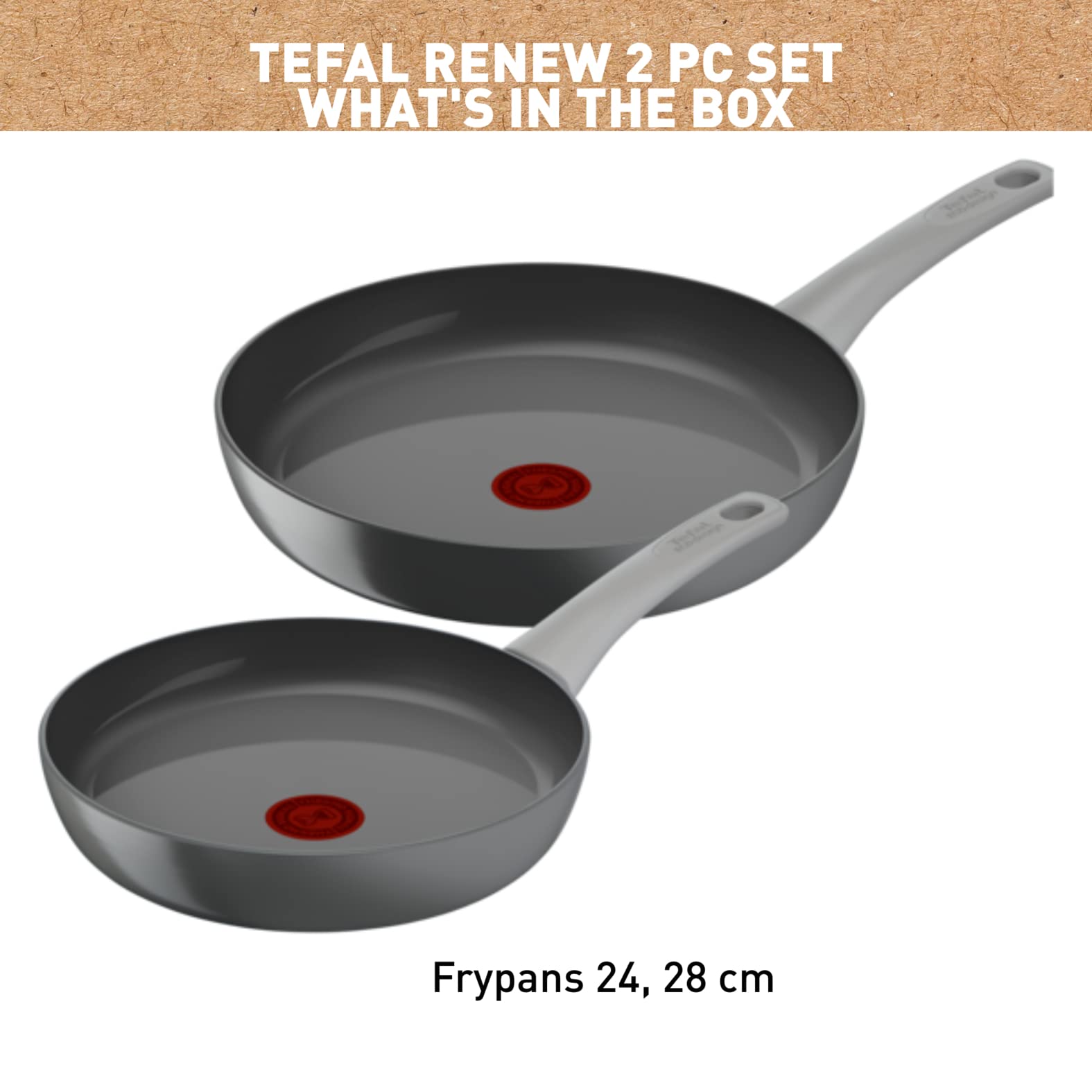 Juego de Sartenes Tefal Negro de Aluminio Reciclado con Revestimiento Antiadherente