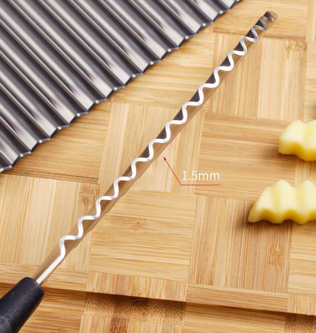 Cortador de Patatas SHengwin Acero Inoxidable Cuchillo Ondulado para Verduras y Frutas