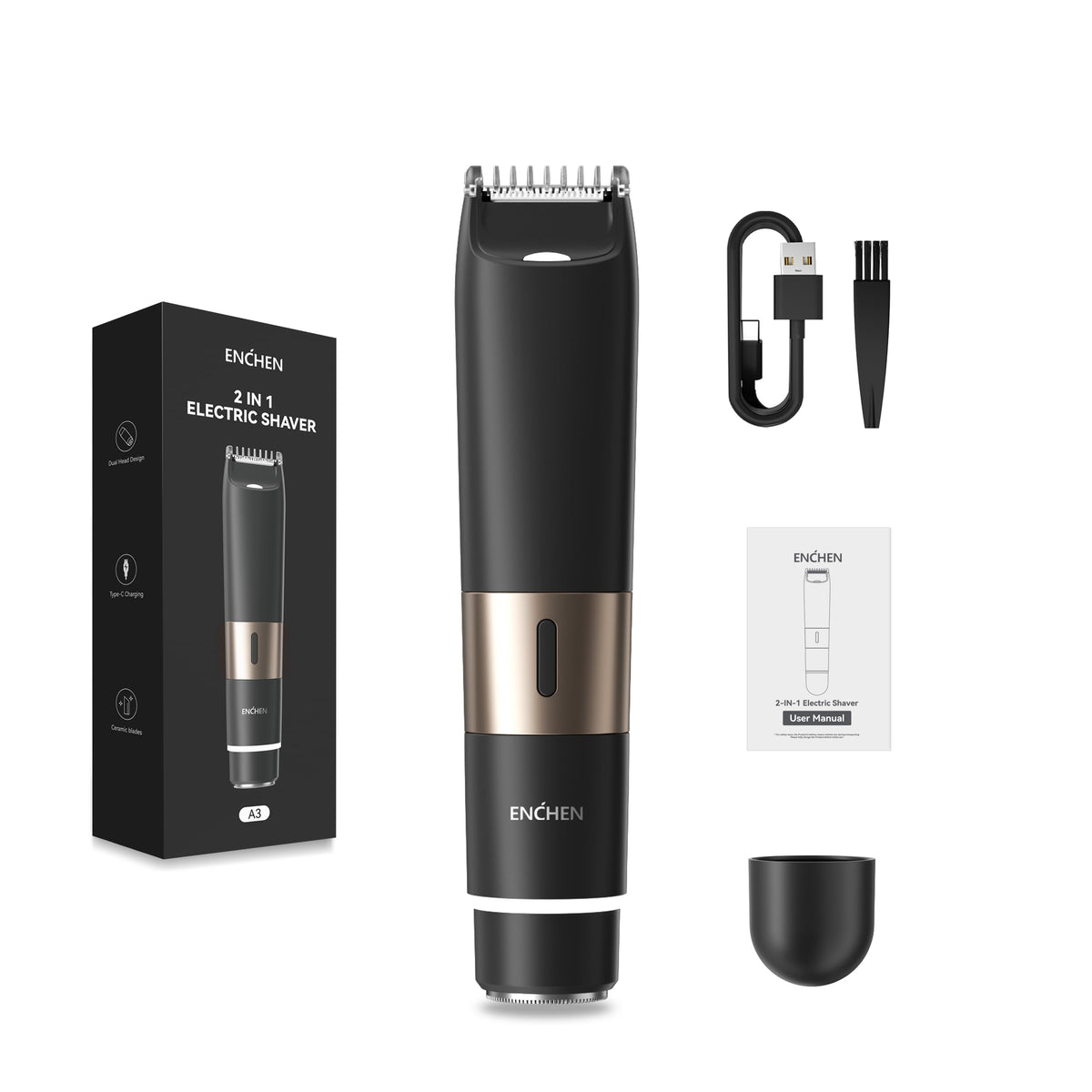 Enchen Electric Shaver Negro Depiladora Elctrica Afeitadora Corporal