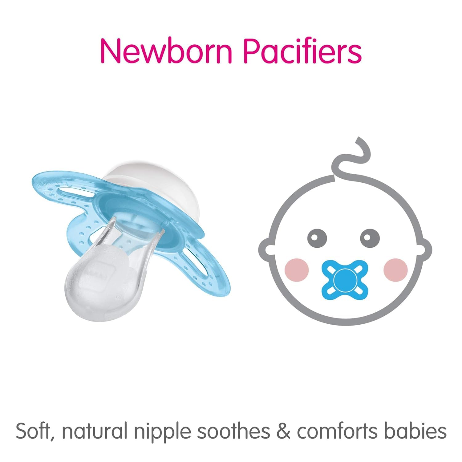Chupones MAM para Recién Nacidos - Paquete de 4 Piezas, el Mejor para tu Bebé de 0 Meses - Diseño Originales (Recien Nacido, Niño)