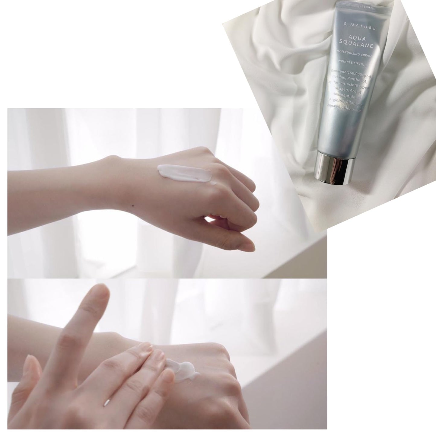 PRIMING WATER- Crema hidratante para todo tipo de piel, para hidratar y calmar, para S.Nature Aqua Squalane Moisturizing C