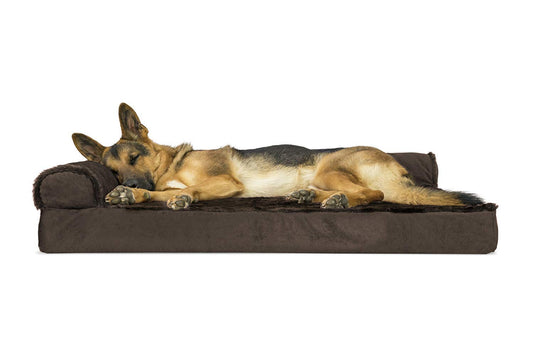 Furhaven - Sofá diván ortopédico de lujo para perros y gatos, marrón sable