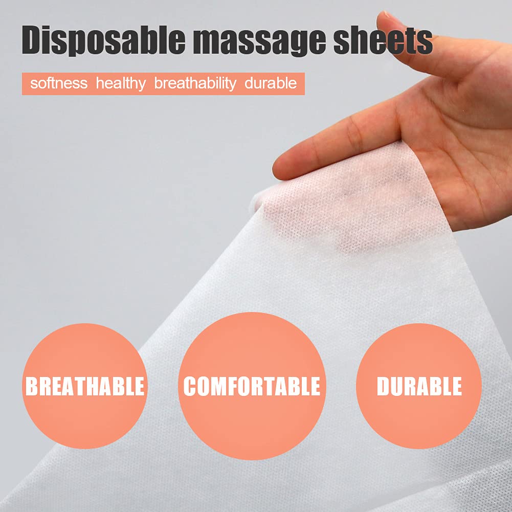 Luriseminger 100pcs Sábanas desechables aptas para SPA, tatuajes, viajes, tela no tejida transpirable, 13g / metro cúbico, 80x 180cm, blanco