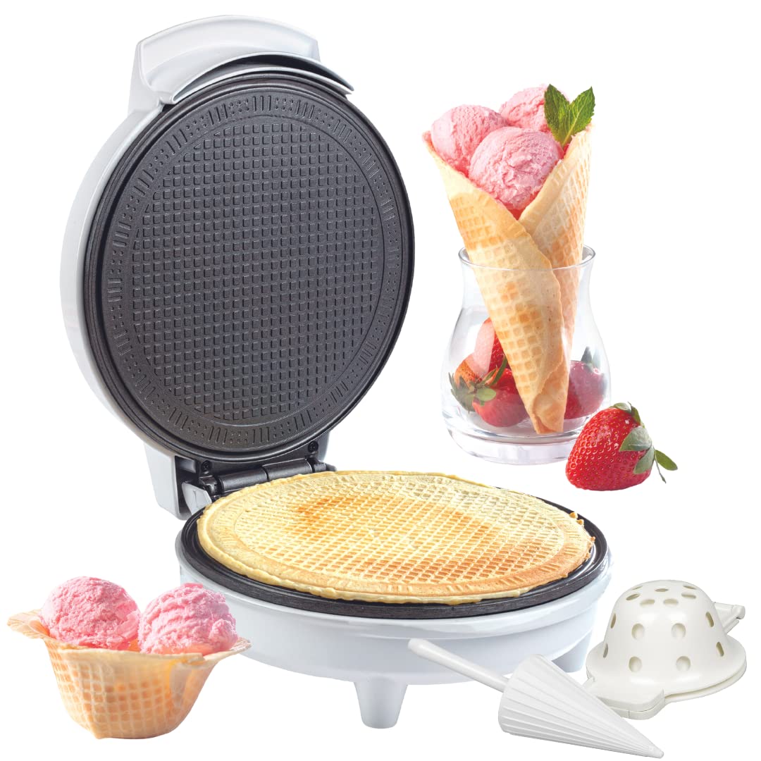 Máquina para Conos de Waffle e Hacer Helados Caseros en Minutos