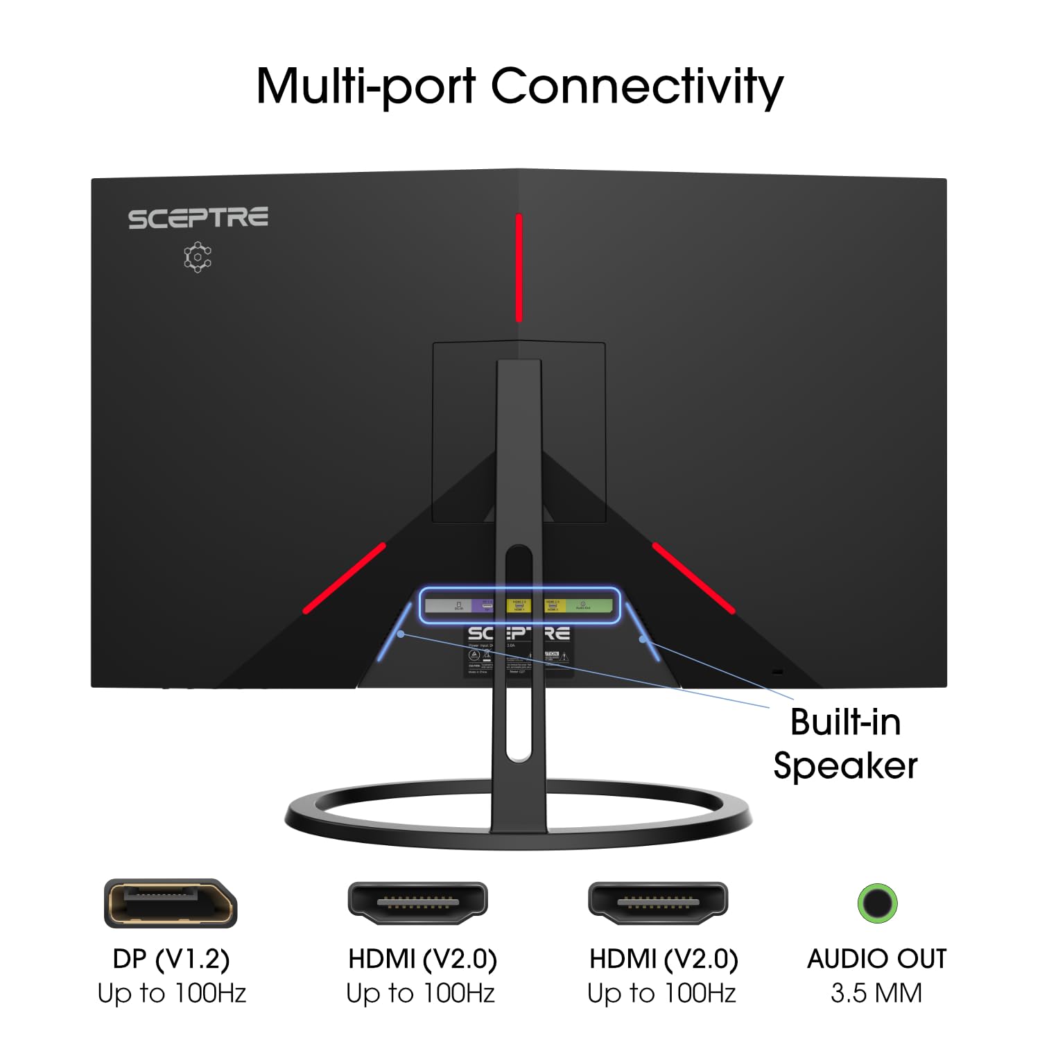 Monitor IPS Sceptre 27 Pulgadas 2K QHD 75Hz Negro con Altavoces Integrados