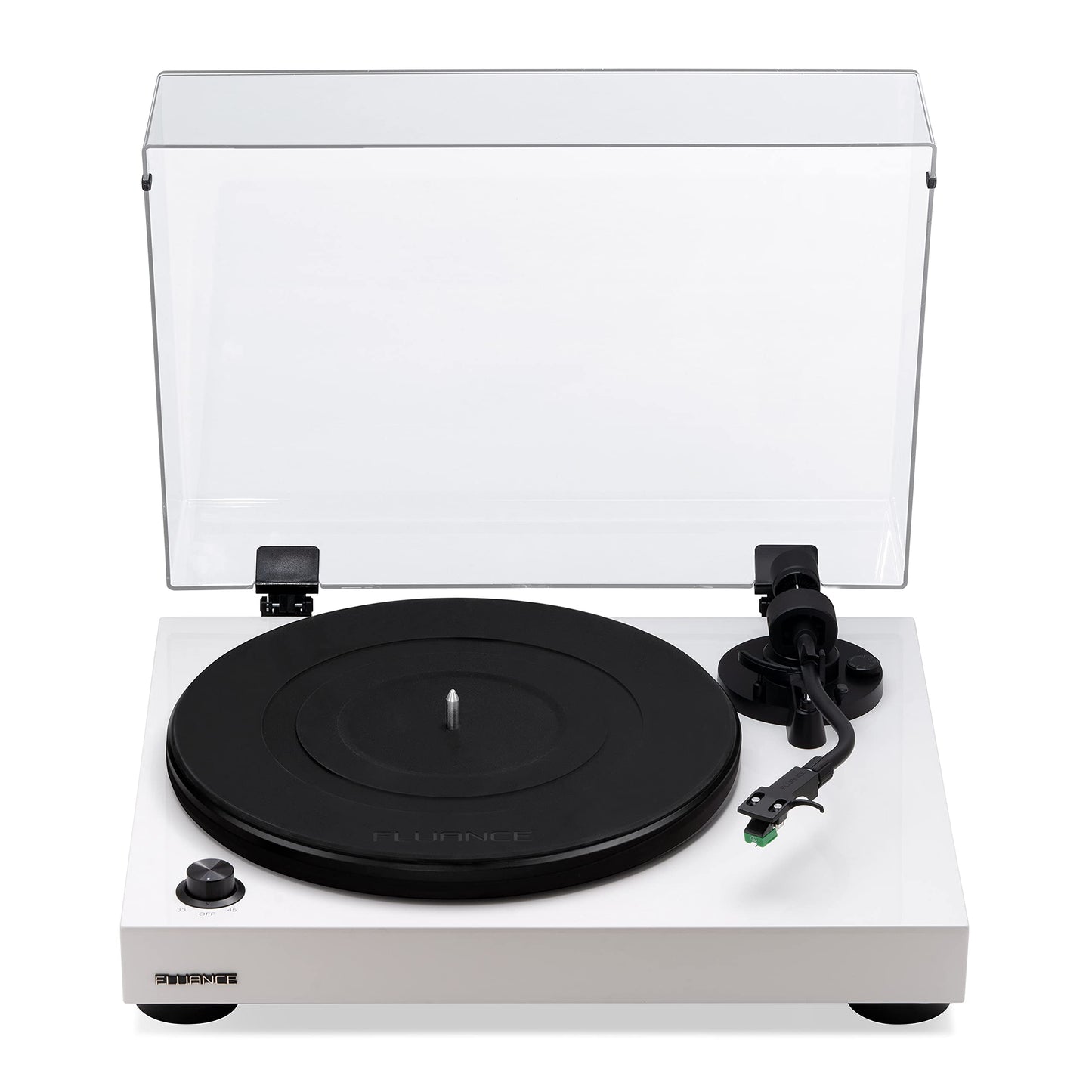 Fluance RT81 Tocadiscos con Cartucho AT95E, transmisión por Correa, preamplificador Incorporado, contrapeso Ajustable, Blanco Piano