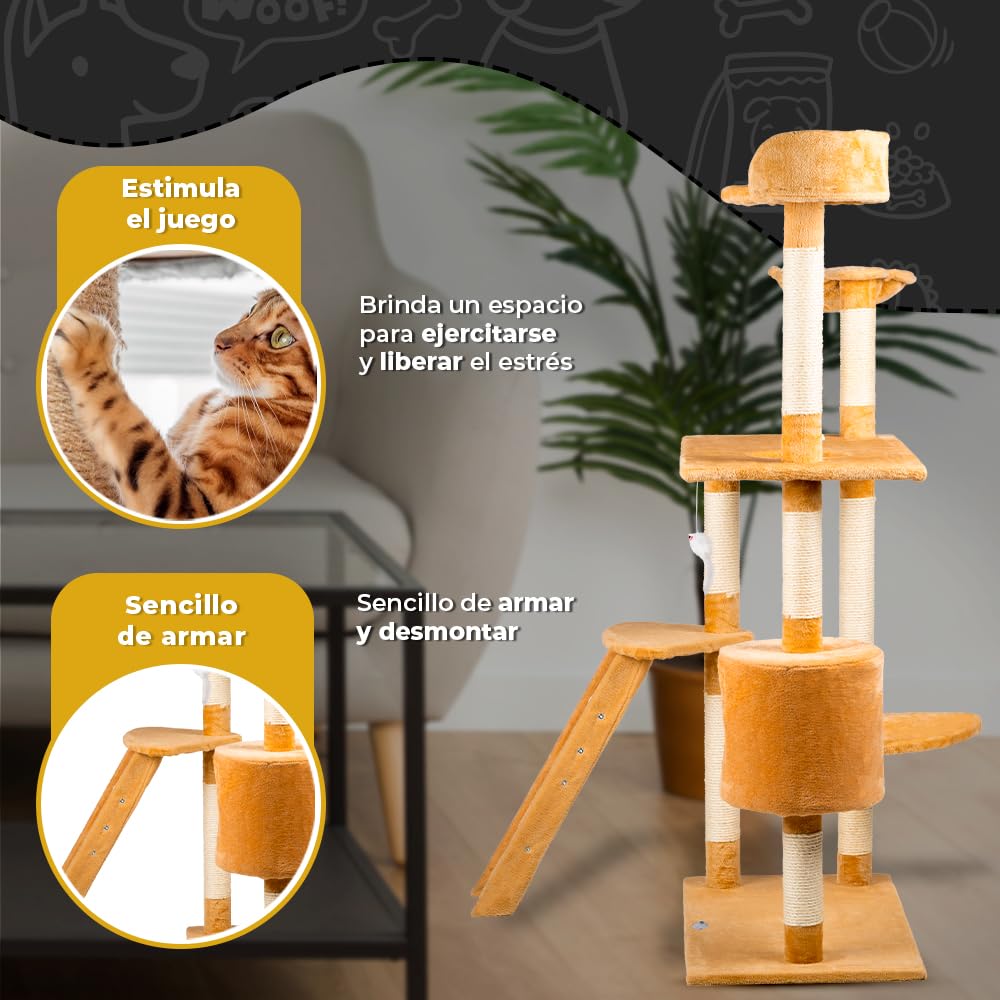 Fancy Pets Mueble/Rascador para Gato Byblos de 158 Centímetros de Altura