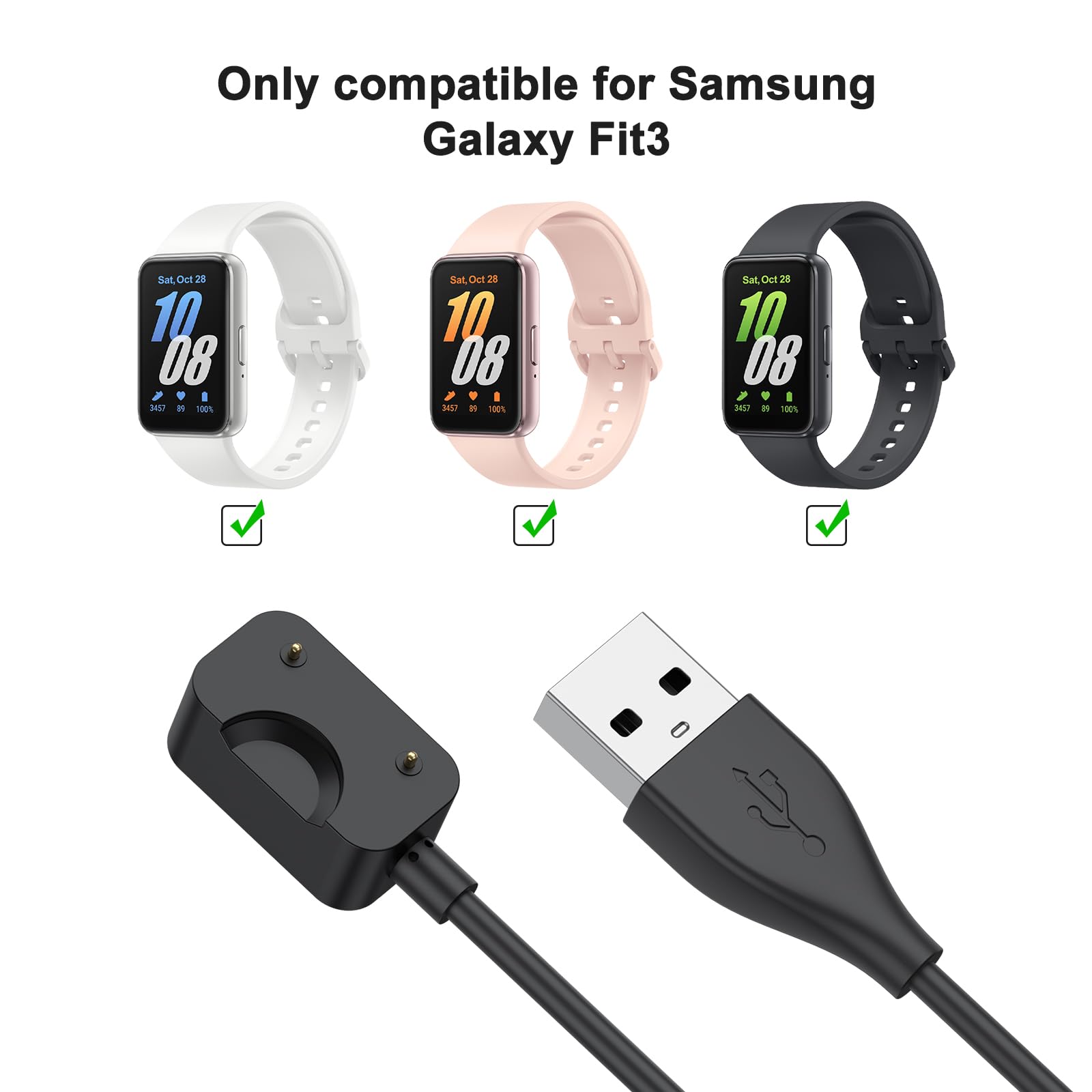 Cargador para Samsung Galaxy Fit SM-R390 Watch, Cable Carga USB Repuesto  para Samsung Galaxy Fit SM-R390 Watch (USB)