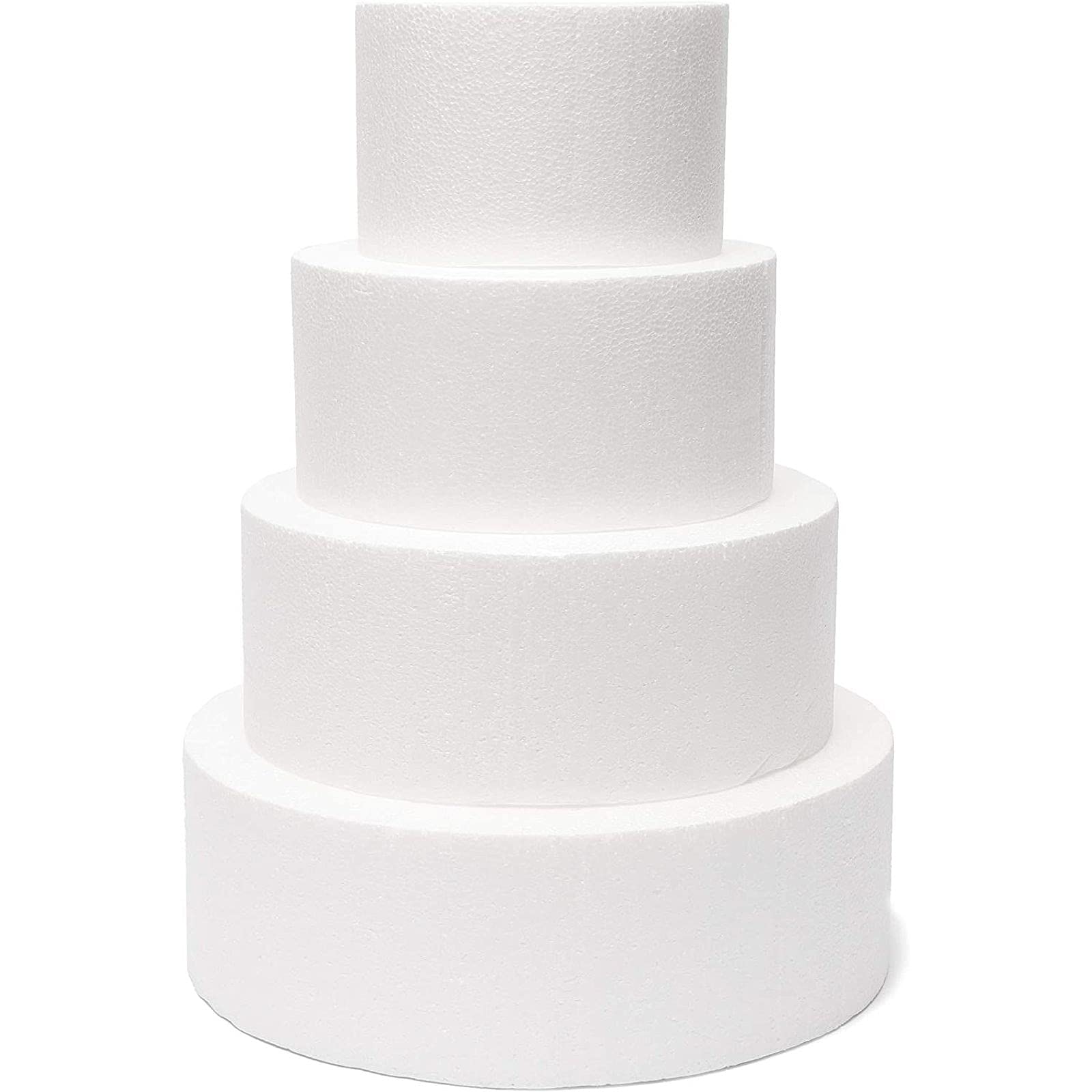 Bright Creations - Muñeco redondo para pastel de 8 pulgadas, forma redonda de espuma (blanco, 8 x 4 pulgadas)